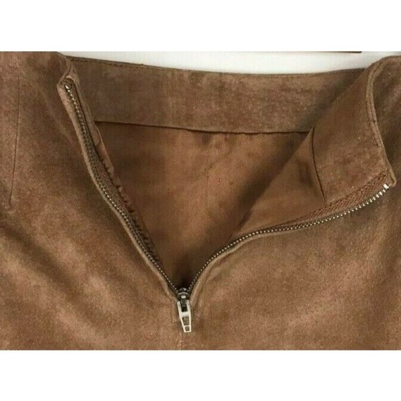 BLANK NYC Juniors Jr. Double-Buckle Suede Coffee Brown Mini Skirt Sz 24,25,26 - Picture 6 of 6